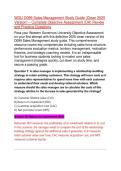 WGU D099 Sales Management Study Guide &lpar;Clean 2026 Version&rpar; &ndash; Complete Objective Assessment &lpar;OA&rpar; Review and Practice Questions