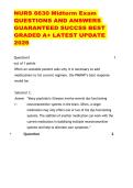 NURS 6630 Midterm Exam &lpar;Walden University&rpar; 2026&colon; Complete 76&plus; Q&A with Verified Solutions for Psychopharmacology