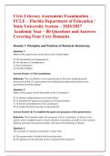 Civic Literacy Assessment Examination &ndash;&NewLine;FCLE &ndash; Florida Department of Education &sol; &NewLine;State University System &ndash; 2026&sol;2027 &NewLine;Academic Year &ndash; 80 Questions and Answers &NewLine;Covering Four Core Domains