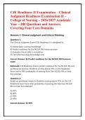 CJE Readiness II Examination &ndash; Clinical &NewLine;Judgment Readiness Examination II &ndash;&NewLine;College of Nursing &ndash; 2026&sol;2027 Academic &NewLine;Year &ndash; 200 Questions and Answers &NewLine;Covering Four Core Domains