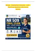 NR 509 &ndash; Chamberlain University &ndash; 2026 &ndash; Final Exam Questions with Correct Answers