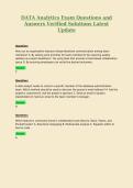 DATA Analytics Exam Questions and Answers Verified Solutions Latest Update 2