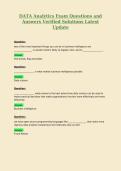 DATA Analytics Exam Questions and Answers Verified Solutions Latest Update 3