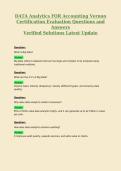 DATA Analytics Exam Questions and&NewLine;Answers Verified Solutions Latest&NewLine;Update