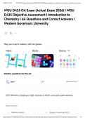 WGU D425 OA Exam &lpar;Actual Exam 2026&rpar; &vert; WGU D425 Objective Assessment &vert; Introduction to Chemistry &vert; All Questions and Correct Answers &vert; Western Governors University&NewLine;