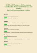 DATA AND Analytics IN Accounting&NewLine;Certification Assessment Questions and&NewLine;Answers&NewLine;Verified Solutions Latest Update