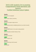 DATA AND Analytics IN Accounting&NewLine;Comprehensive Exam Questions and&NewLine;Answers&NewLine;Verified Solutions Latest Update