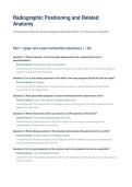 Radiographic Positioning and Related Anatomy Comprehensive Educator Guide & Integrated Evaluation Matrix all as a complete package over 300 questions and correct answers 