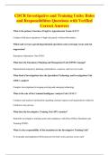 CDCR Investigative and Training Units&colon; Roles&NewLine;and Responsibilities Questions with Verified&NewLine;Correct Answers