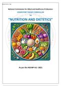 NUTRITION AND DIETETICS COMPETENCY-BASED CURRICULUM 2025&colon; Complete BND & MND Syllabus Guide &ndash; NCAHP Approved Handbook for Dietitian Education & Licensure Prep