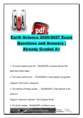 Earth Science 2026&sol;2027 Exam &vert; 120&plus; Questions & Answers &vert; Rocks&comma; Plate Tectonics&comma; Weather&comma; Climate&comma; Astronomy & Geology