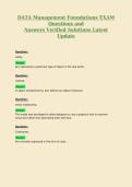 DATA Management Foundations EXAM Questions and Answers Verified Solutions Latest Update 2