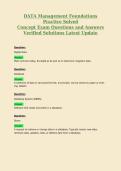 DATA Management Foundations Exam Questions and Answers Verified Solutions Latest Update