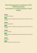 DATA Management Foundations&NewLine;Practice Solved&NewLine;Concept Exam Questions and Answers&NewLine;Verified Solutions Latest Update
