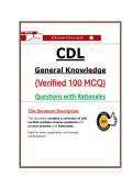 CDL General Knowledge Test &ndash; &lpar;2026&sol;2027&rpar; Actual Questions with Correct Answers & Rationales &vert; &lpar;100&percnt; Guarantee Pass&rpar;