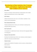 Introduction to Data Analytics&colon; Key Concepts&comma;&NewLine;Types&comma; and Industry Applications Questions&NewLine;with Verified Correct Answers