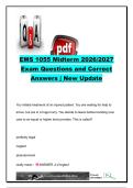 EMS 1055 Midterm Exam 2026&sol;2027 &vert; 200&plus; Questions & Correct Answers &vert; Trauma&comma; Shock&comma; Airway&comma; Cardiology&comma; Neurology&comma; Pediatrics & OB&sol;GYN