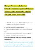 Michigan Maintenance & Alteration &NewLine;Contractor Examination Questions And Correct &NewLine;Answers &lpar;Verified Answers&rpar; Plus Rationale &NewLine;2027 Q&A&vert; Instant Download Pdf