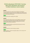 DAVIS Advantage FOR BASIC Nursing 3RD TEST Questions and Answers Verified Solutions Latest Update