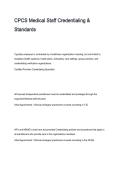 CPCS Medical Staff Credentialing & Standards Exam Questions & Verified Answers Study Guide 2026&sol;2027