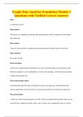 Google Data Analytics Foundation Module 1&NewLine;Questions with Verified Correct Answers
