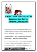 PCN 107 Final Exam 2026&sol;2027 &vert; 30&plus; Questions & Correct Answers &vert; CBT&comma; REBT&comma; Family Systems&comma; Reality&comma; Solution-Focused & Narrative Therapy