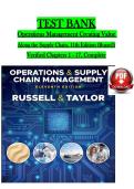 Test Bank Operations Management&colon; Creating Value Along the Supply Chain 11th Ed Russell Chapters 1-17 &vert; Verified Answers 2026&sol;2027