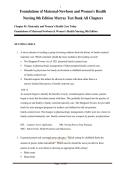 Test Bank Foundations of Maternal-Newborn & Women's Health Nursing 8th Ed Murray Chapters 1-28 &vert; Verified Answers 2026&sol;2027