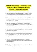 Publix Manager Test 1 Complete Exam &NewLine;Study Questions with 100&percnt; Correct &NewLine;Answers &vert; Brand New Version 
