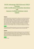 DAVIS Advantage FOR Maternal CHILD Nursing CARE Certification Evaluation Questions and Answers Verified Solutions Latest Update