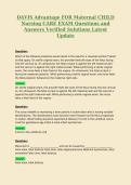 DAVIS Advantage FOR Maternal CHILD Nursing CARE EXAM Questions and Answers Verified Solutions Latest Update