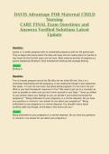 DAVIS Advantage FOR Maternal CHILD Nursing CARE FINAL Exam Questions and Answers Verified Solutions Latest Update