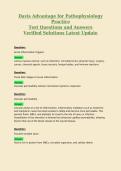 Davis Advantage for Pathophysiology Practice Test Questions and Answers Verified Solutions Latest Update