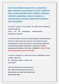 NZ STATE NURSING EXAM ACTUAL EXAM 2026 &vert;&vert; &NewLine;MOST RECENT EXAM 2026&vert;2027 ACTUAL COMPLETE &NewLine;REAL EXAM QUESTIONS AND CORRECT ANSWERS &NewLine;&lpar;VERIFIED ANSWERS&rpar; ALREADY GRADED A&plus; &vert; &NewLine;GUARANTEED SUCCESS&excl;&excl; BRAND NEW VERSION&excl; &vert; &NewLine;JUST RELEASED&excl;&excl;