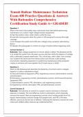 Transit Railcar Maintenance Technician &NewLine;Exam 400 Practice Questions & Answers &NewLine;With Rationales Comprehensive &NewLine;Certification Study Guide A&plus; GRADED&excl;