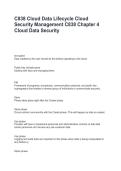 WGU C838 Chapter 4 Cloud Data Security &vert; Cloud Data Lifecycle & Security Management &vert; 2026&sol;2027