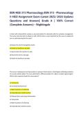 BSN 315 Pharmacology II HESI Assignment Exam Questions & Answers