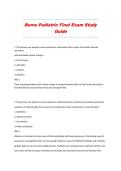Burns Pediatric Final Exam Rationale&NewLine;Pediatric Burns Study Guide&NewLine;Pediatric Nursing Exam Review&NewLine;Burns Nursing Questions and Rationales