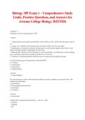 Biology 189 Exam 1 Questions & Answers &vert; Complete Biology Exam Review &vert; 2026&sol;2027