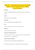 Math 225 - Statistical Reasoning for the Health&NewLine;Sciences Week 4 Questions with Verified&NewLine;Correct Answers
