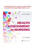 Test Bank for Health Assessment in Nursing 8th Edition &lpar;Wolters Kluwer Health &rpar;by Janet R&period; Weber and Jane H&period; Kelley&comma; ISBN No&semi;978-1975250980 &comma; all Chapters Covered &lpar;NEWEST 2026