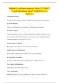 Middle Level&sol;Intermediate Math 225 OSAT&NewLine;Vocab Questions with Verified Correct&NewLine;Answers
