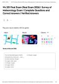 Wx 201 Final Exam &lpar;Real Exam 2026&rpar; &vert; Survey of Meteorology Exam &vert; Complete Questions and Correct Answers &vert; Verified Answers&NewLine;
