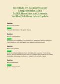 Essentials OF Pathophysiology Comprehensive TEST PAPER Questions and Answers Verified Solutions Latest Update
