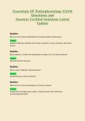 Essentials OF Pathophysiology EXAM Questions and Answers Verified Solutions Latest Update 2