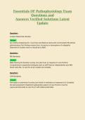 Essentials OF Pathophysiology Exam Questions and Answers Verified Solutions Latest Update