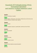 Essentials OF Pathophysiology FINAL Assessment Questions and Answers Verified Solutions Latest Update
