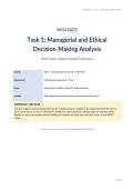 WGU D072 Task 1 Performance Assessment &vert; Managerial & Ethical Decision-Making Analysis &vert; Fully Detailed Rubric-Aligned Model Submission &vert; 2026 Updated