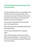 Advanced Health Assessment Exam with correct answers