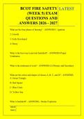 BCOT FIRE SAFETY &NewLine;&lpar;WEEK 5&rpar; EXAM &NewLine;QUESTIONS AND &NewLine;ANSWERS 2026 - 2027